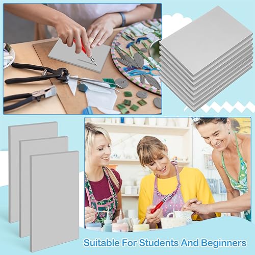 Miniatura 7 de Frienda 40 bloques de tallado de goma rosa de 4 x 6 x 0.25 pulgadas, bloque de linóleo suave, ladrillo tallado de goma para sellos, manualidades de