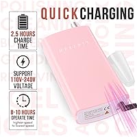 Vista 6 de Makartt Taladro de uñas, lima E recargable de 30000 rpm, lima de uñas eléctrica, máquina removedor de uñas de gel portátil Malory Pink con brocas