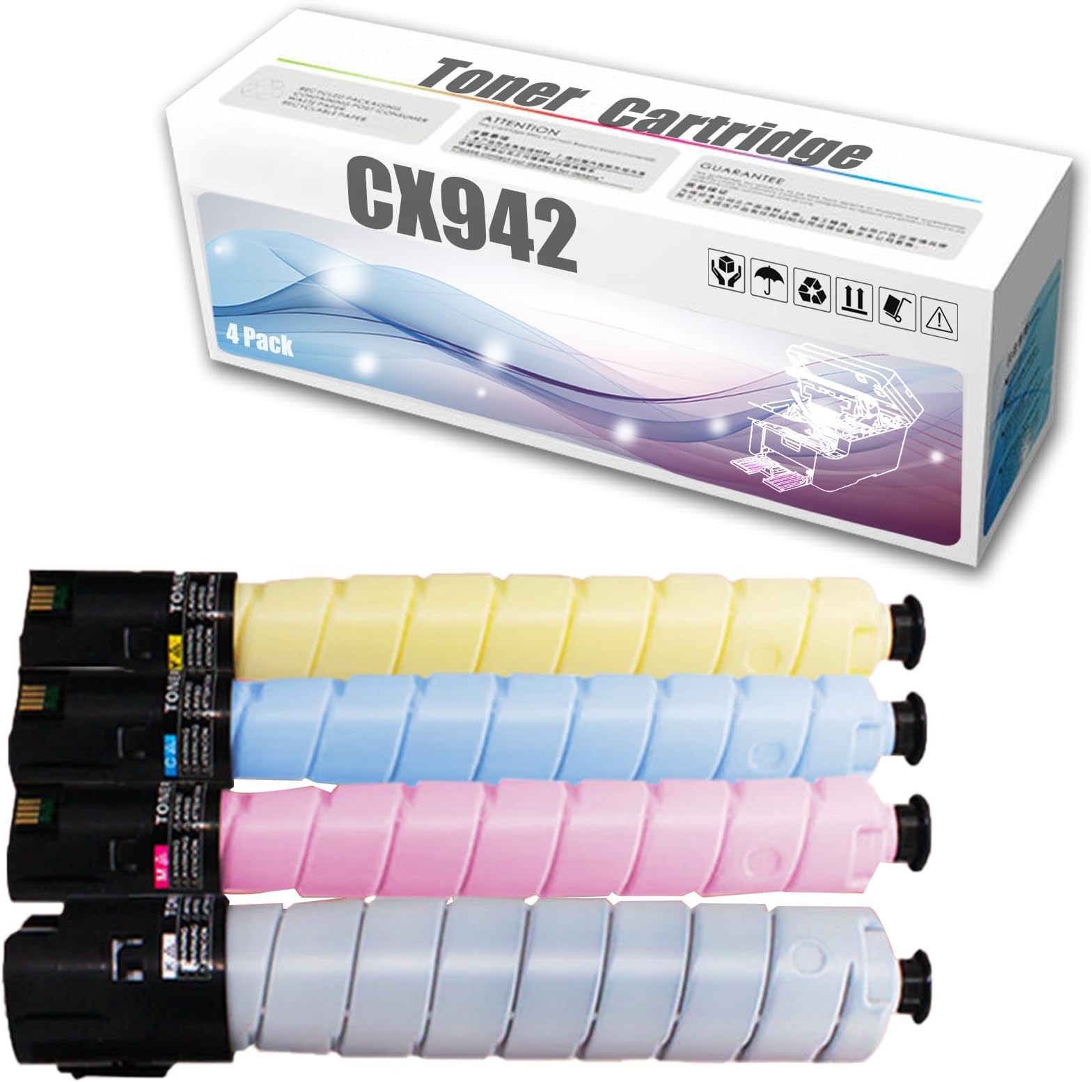 Compatible Toner Cartridge Replacement for Lexmark CX942 83DOHK0 83DOHC0 83DOHY0 83DOHM0 Toner Cartridge for CX942 CX943 CX944 Printer 4 Color Toner
