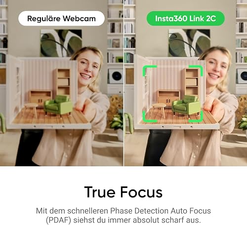 Insta360 Link 2C Noir - Webcam 4K pour PC/Mac - 6