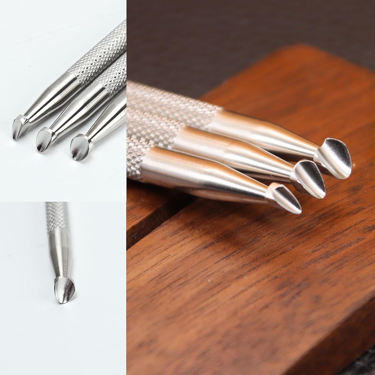 Bgzdxhxyr 3pcs Leather Stamping Tools Stainless Steel Stamping Tool Professional Carving Set for LeatherCrafts DIY