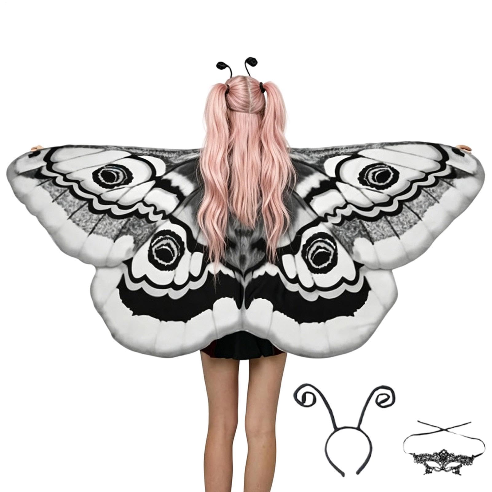 Frhwye Butterfly Wings Shawl Costume Double Sided Printing Breathable