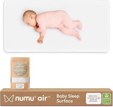 NUMU Air Baby Sleep Crib Mattress Breathable for Fast CO2 Dispersion; Permeable to Prevent Fluid Pooling; Enhances Air Circulation; Orthopedic.