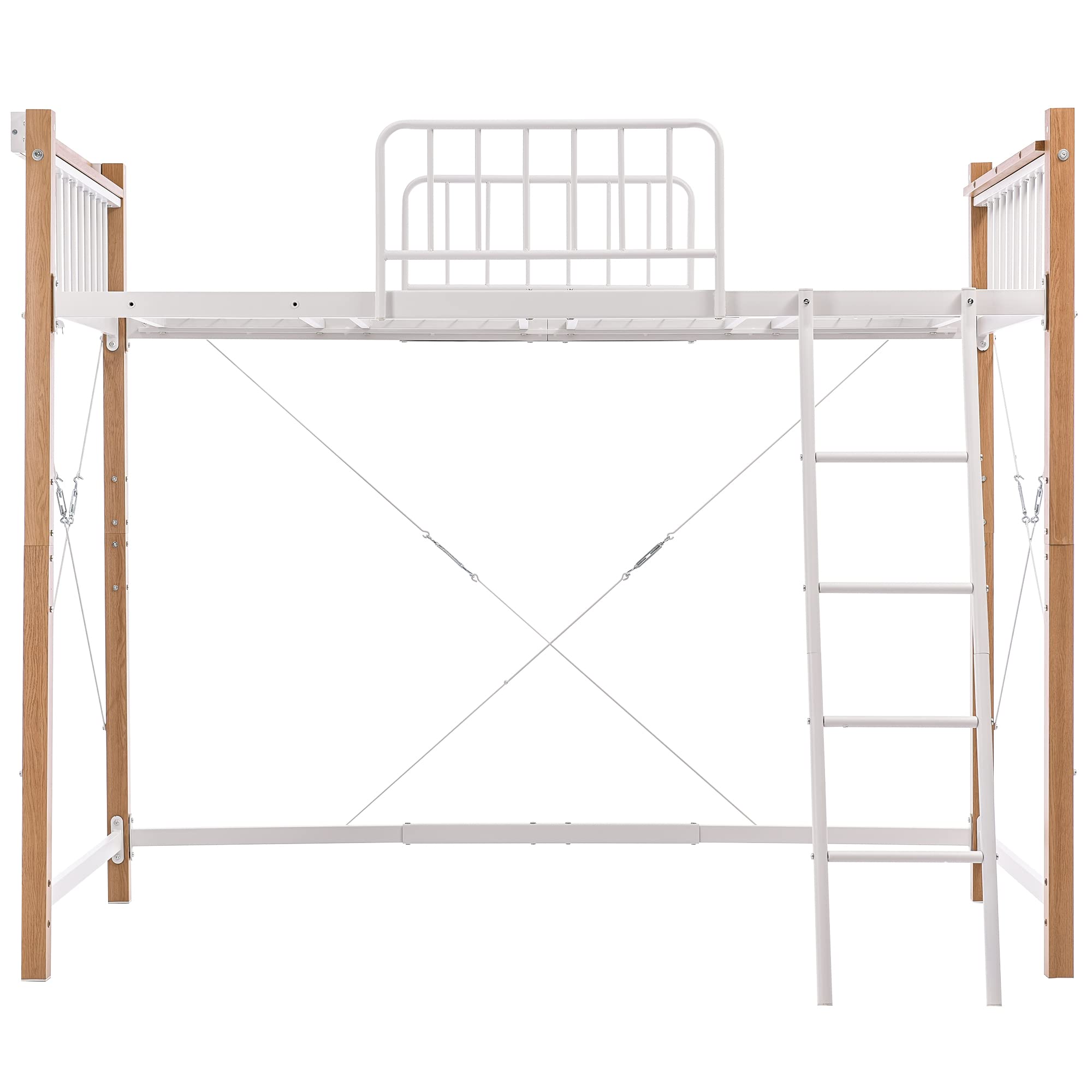 ロフトベッド シングル コンセント付き パイプベッド ハイタ