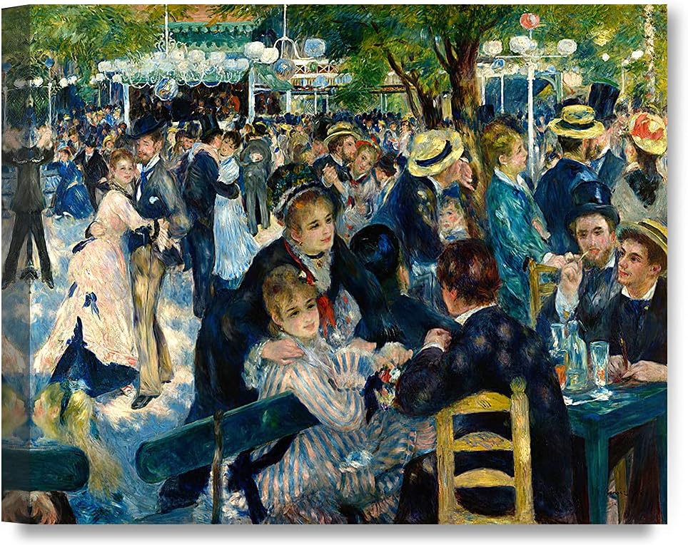 DECORARTS - Bal du Moulin de la Galette, Pierre -Auguste Renoir Art Reproduction. Giclee Canvas Prints Wall Art for Home Decor 30x24 x1.5