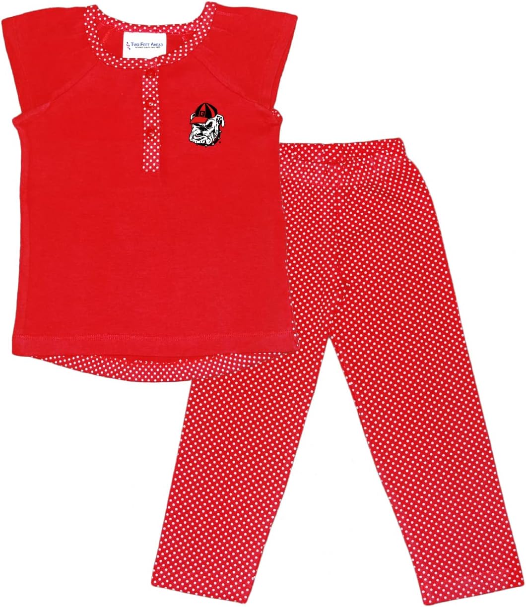 Two Feet Ahead Toddler Girls Polka Dot Three Button Top Legging Matching Set Sizes 2T 3T 4T