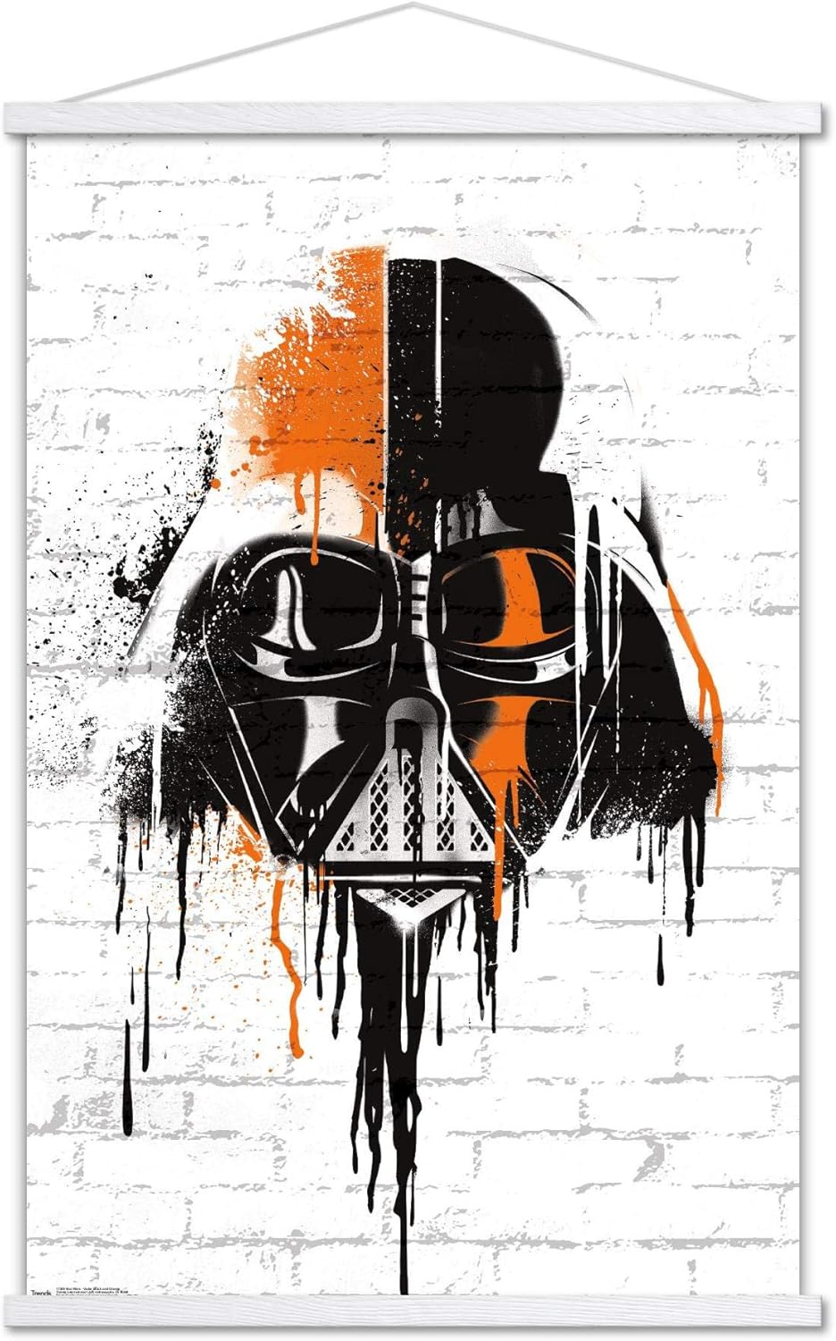 Trends International Star Wars: Saga - Vader Black And Orange Wall Poster, 22.375" x 34", Print and White Hanger Bundle