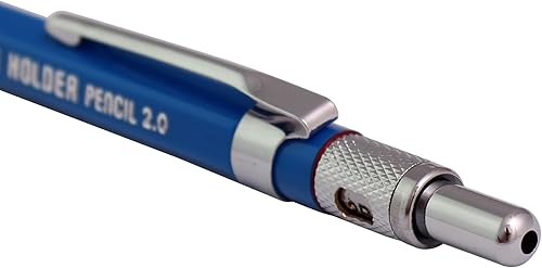 Miniatura 4 de Portalápices mecánicos de 0.018 pulgadas para dibujo de borradores, carpintero + (1 unidad, borrador) (cuerpo azul)