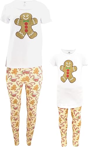 Unique Baby Girls Mommy And Me Christmas Cookies Pant Set (18M, White)