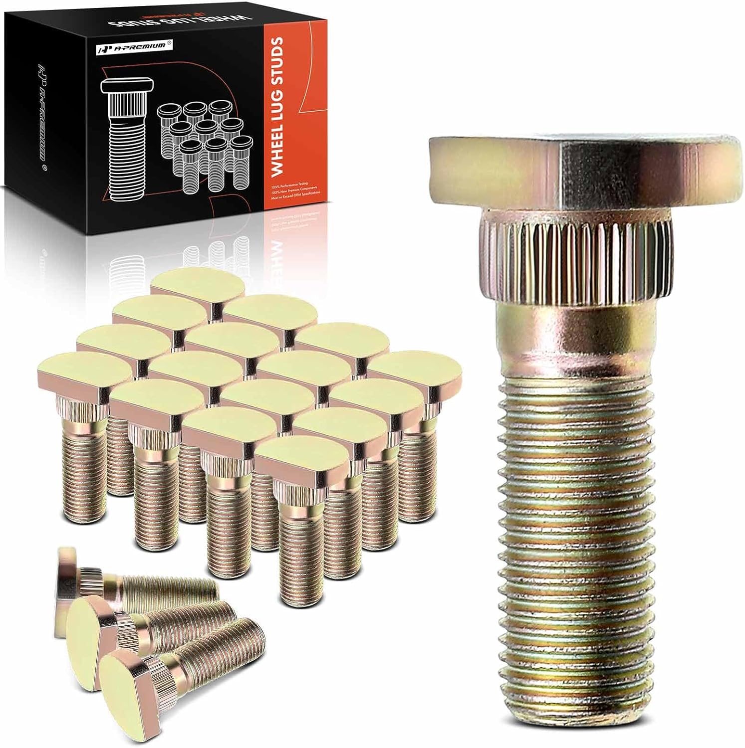 A-Premium M12-1.25 Wheel Studs Compatible with Nissan Altima Rogue Frontier Cube Juke LEAF Maxima Pathfinder INFINITI Front and Rear Side 20-PC Set