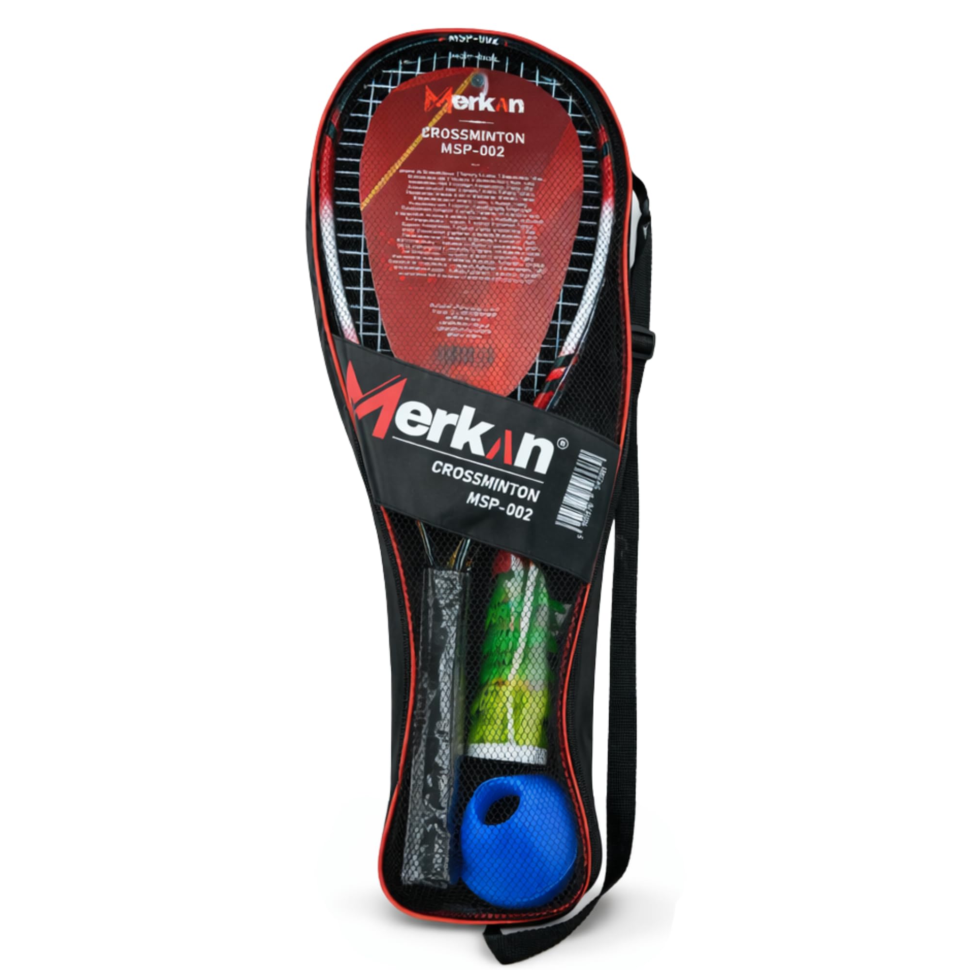 Speed-Badminton Set, 2 handliche Aluminiumschläger, Länge 58,9 cm, ideal geeignet für stabiles und schnelles Spielen, hochwertige Tasche (MSP-002)
