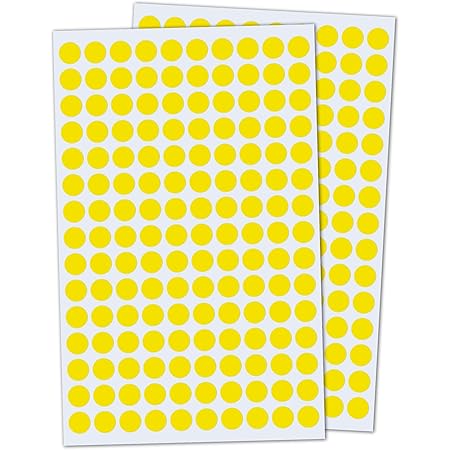 3,000 Pack, 10mm Round Dot Stickers Sticky Labels - Yellow : Amazon.co ...