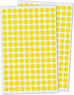 Pack de 3000, 1cm Gomets Colores Pegatinas Redondo Adhesivos - Amarillo