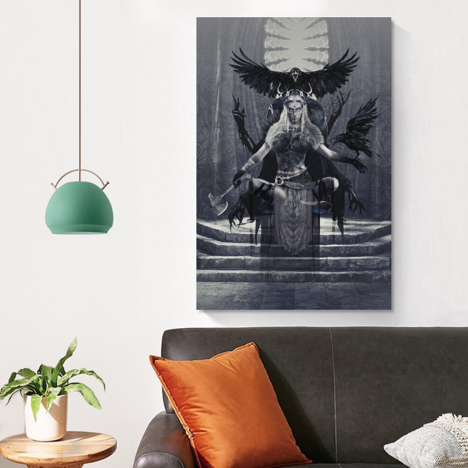 Affiche Hel Déesse Nordique – Art Mural Aquarelle Sur Toile, Décoration Vintage Pour Salon Ou Bureau