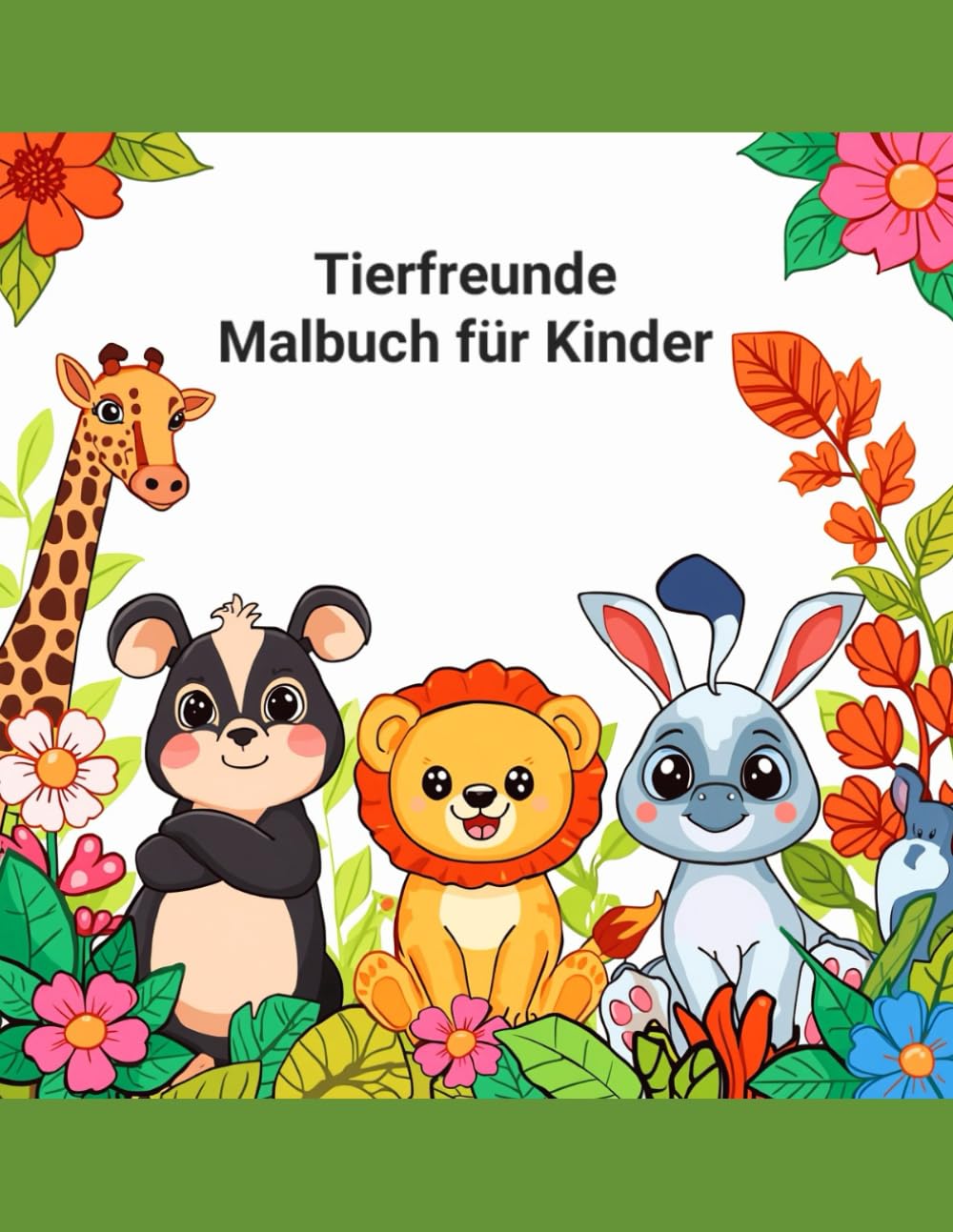Fröhliche Malbücher für Kinder: 40 einfache und lustige Ausmalbilder mit Tieren