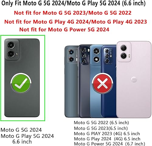 Miniatura 2 de YZOK Funda para Moto G 5G 2024, con Cubierta para Lente de Cámara Protector de Pantalla HD, Grado Militar Soporte de Montaje para Automóvil con