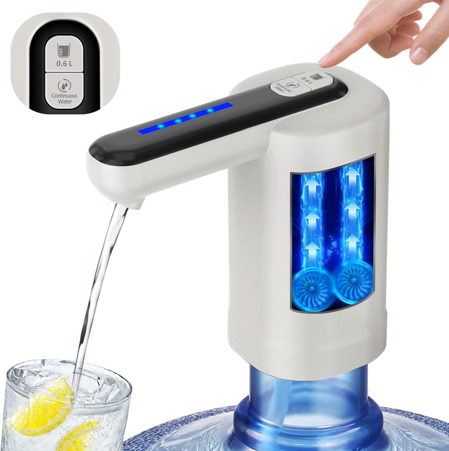 Dual Pump Water Dispenser for 5 Gallon Bottle, Faster and