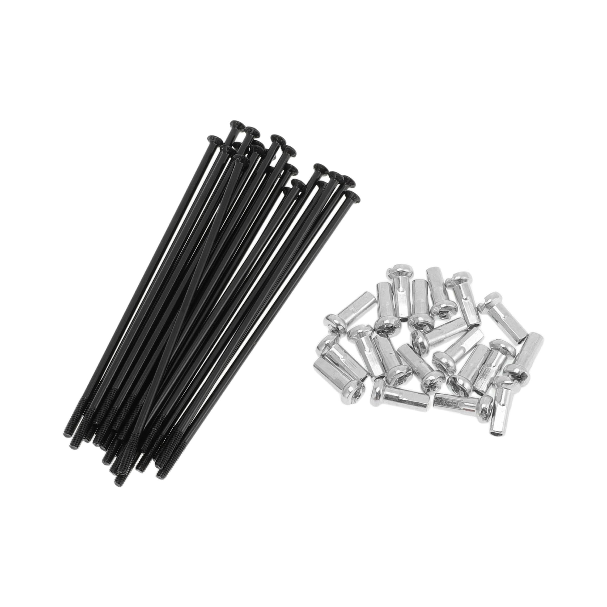 Motoforti 20 Set 14G Straight Pull Bicycle Spokes 76mm Straight Pull Bike Wheel Spokes Carbon Steel Black