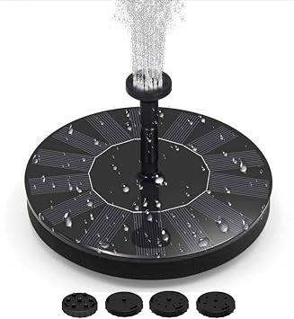 Solar Bird Bath Fountain Pump for Outside,Solar Fountain with 6 Nozzle,Free Standing Floating Solar Powered Water Fountain Pump for Bird Bath, Garden, Pond, Pool, Outdoor 2 Size