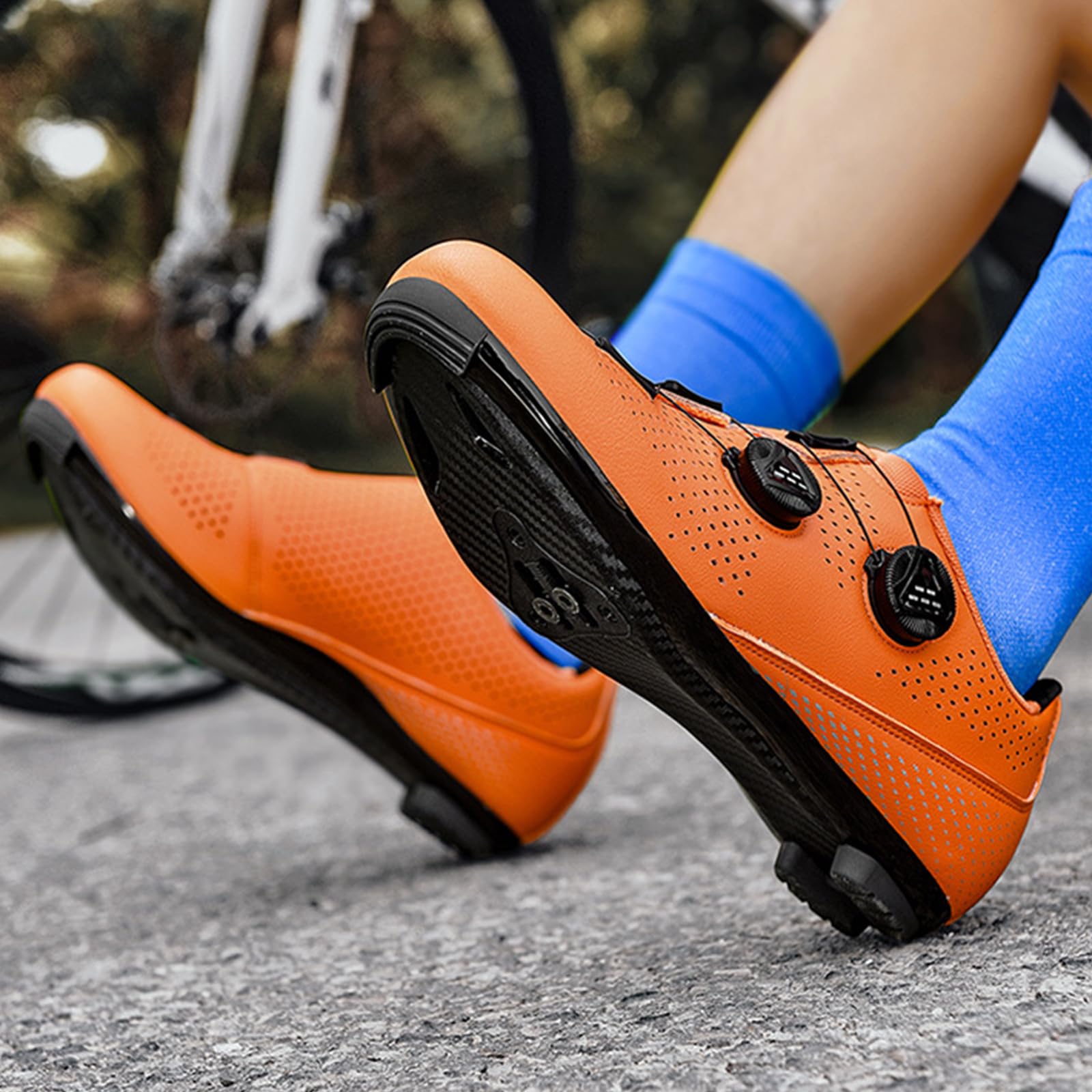SDEQA Herren Fahrradschuhe für Damen, Rennrad Schuhe Draussen Kompatibel mit Peloton Look SPD SPD-SL Delta Lock Pedal Reitschuhe MTB Fahrrad Schuhe