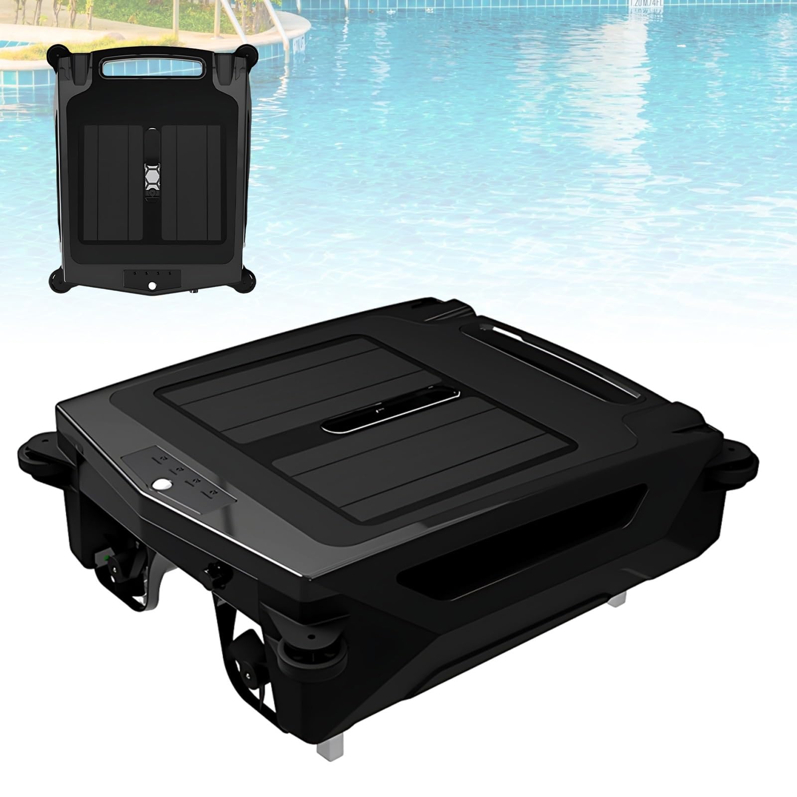 Robot Skimmer Solaire pour Piscine, Aspirateur Flottant Automatique