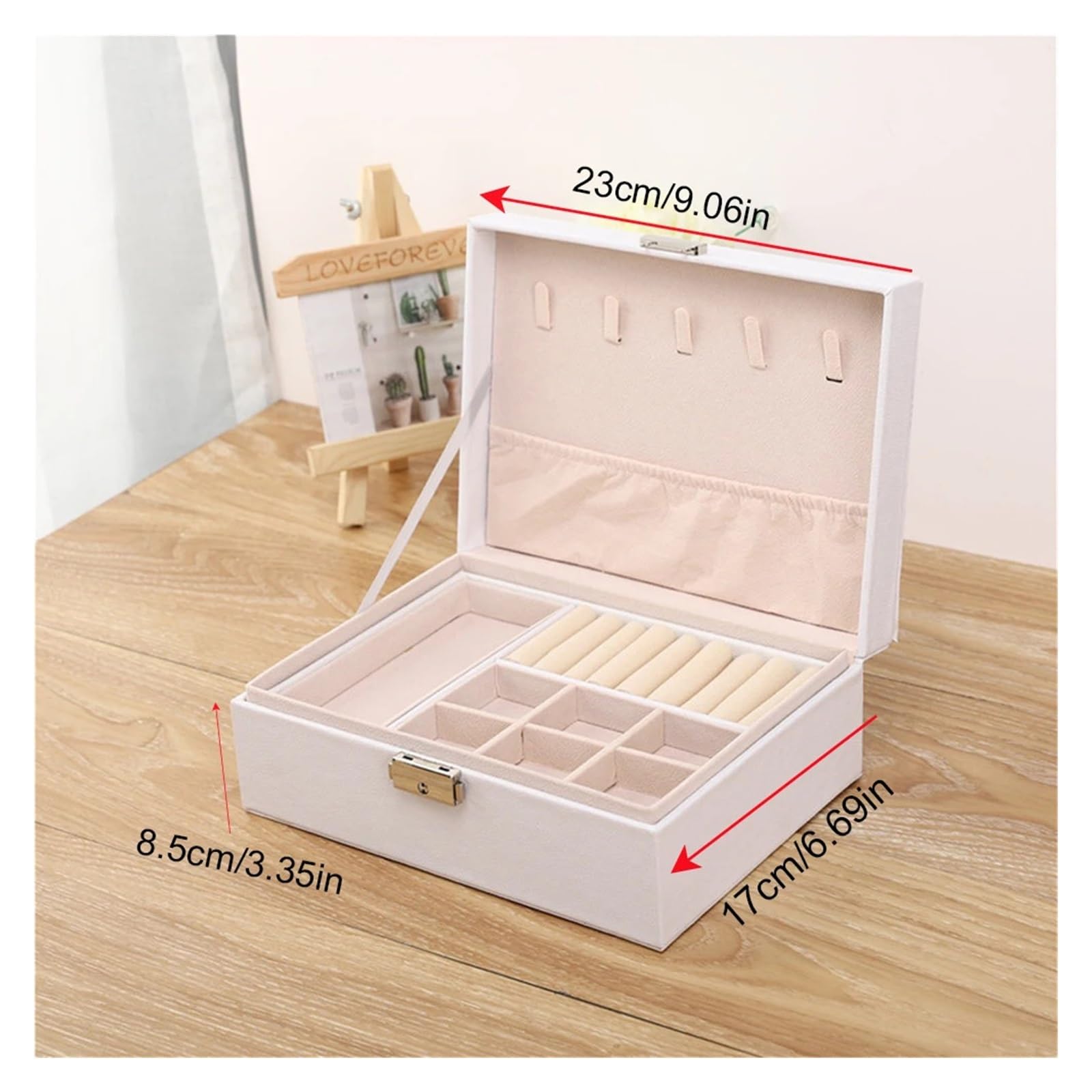 1PC, Large Capacity Jewelry Storage Box,For Home Or Travel Para Anillos, Collares, Pendientes Y Pulseras
