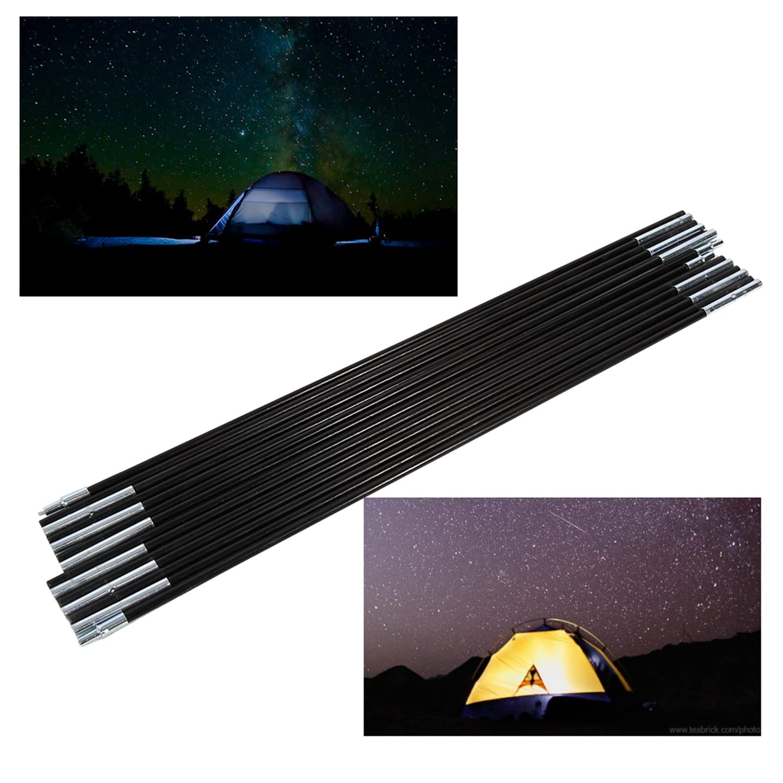 2 Pezzi di Ricambio Per Pali della Tenda 3,4 M, Kit di Riparazione del Palo della Tenda in Fibra di Vetro, Pali della Tenda Flessibili a 7 Segmenti Per Campeggio, Escursionismo, Zaino in Spalla, Tenda