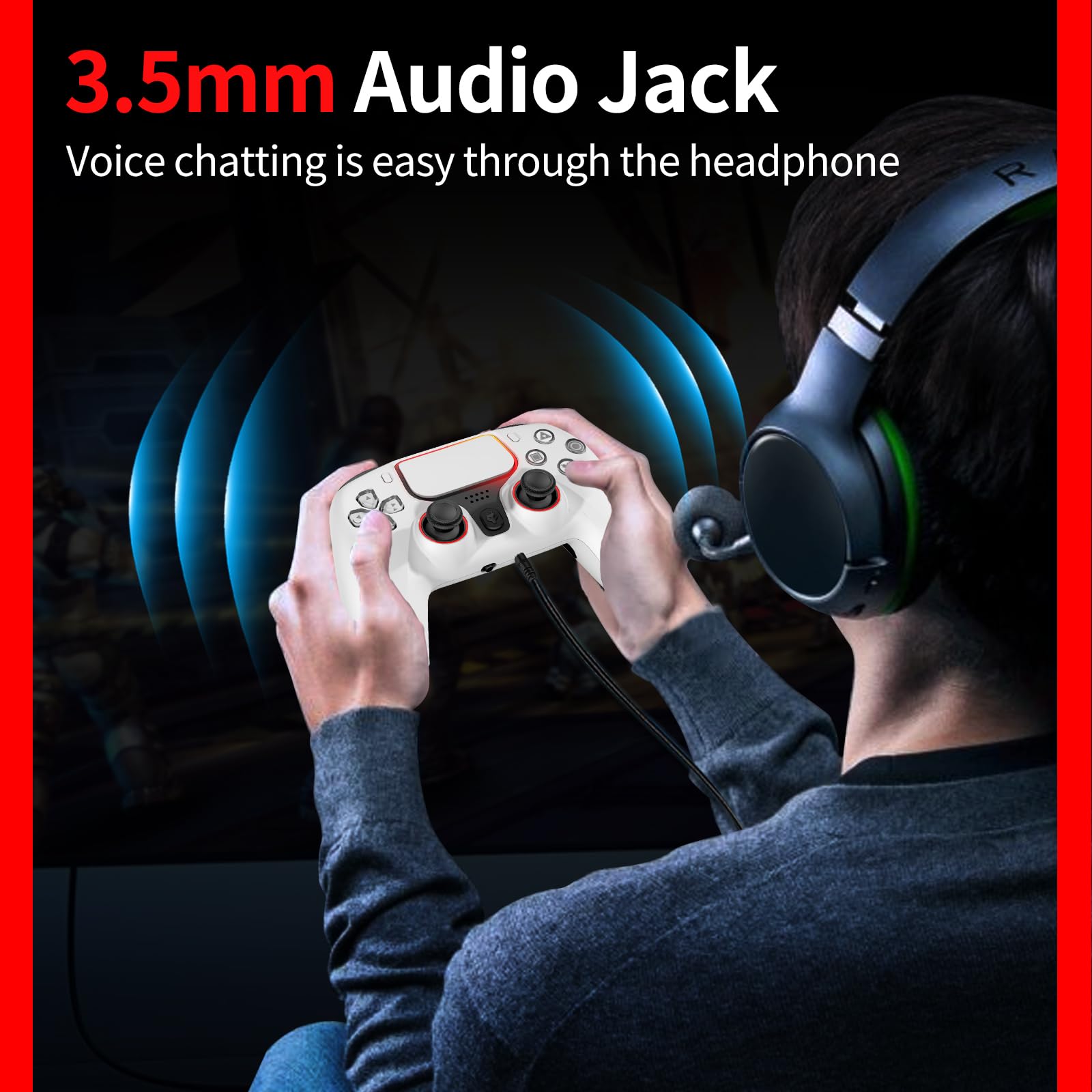 NBCP X-2 Controller für PS4,Hall Joystick/Auslöser, Wireless Gamepad Kompatibel mit PS4/Slim/Pro,TURBO, RGB-Licht, Programmierbare Tasten,Doppelvibration, Bewegungssensoren, Stereo-Kopfhöreranschluss