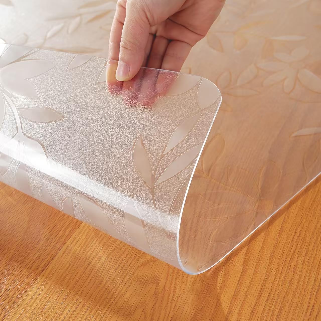 テーブルクロス 透明 コスモス 60x120cm 厚さ1.5mm PVC テーブルマット クリア ビニール 矩形 テーブルカバー デスクマット 汚れ防止・防塵・防水・耐久・耐熱 カスタマイズ可能