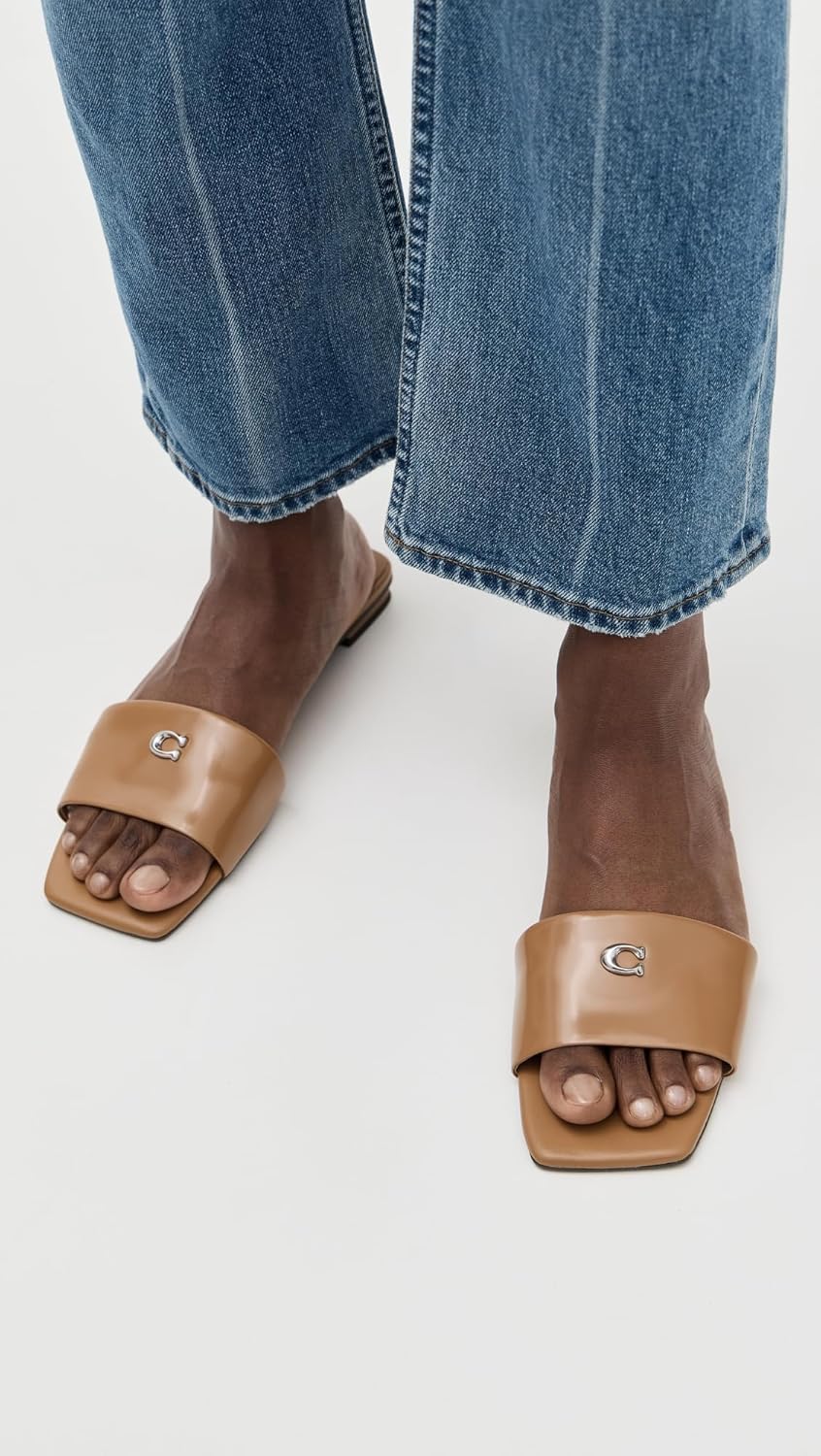 COACH Women's Sculpted C Flat Sandals - Image 2