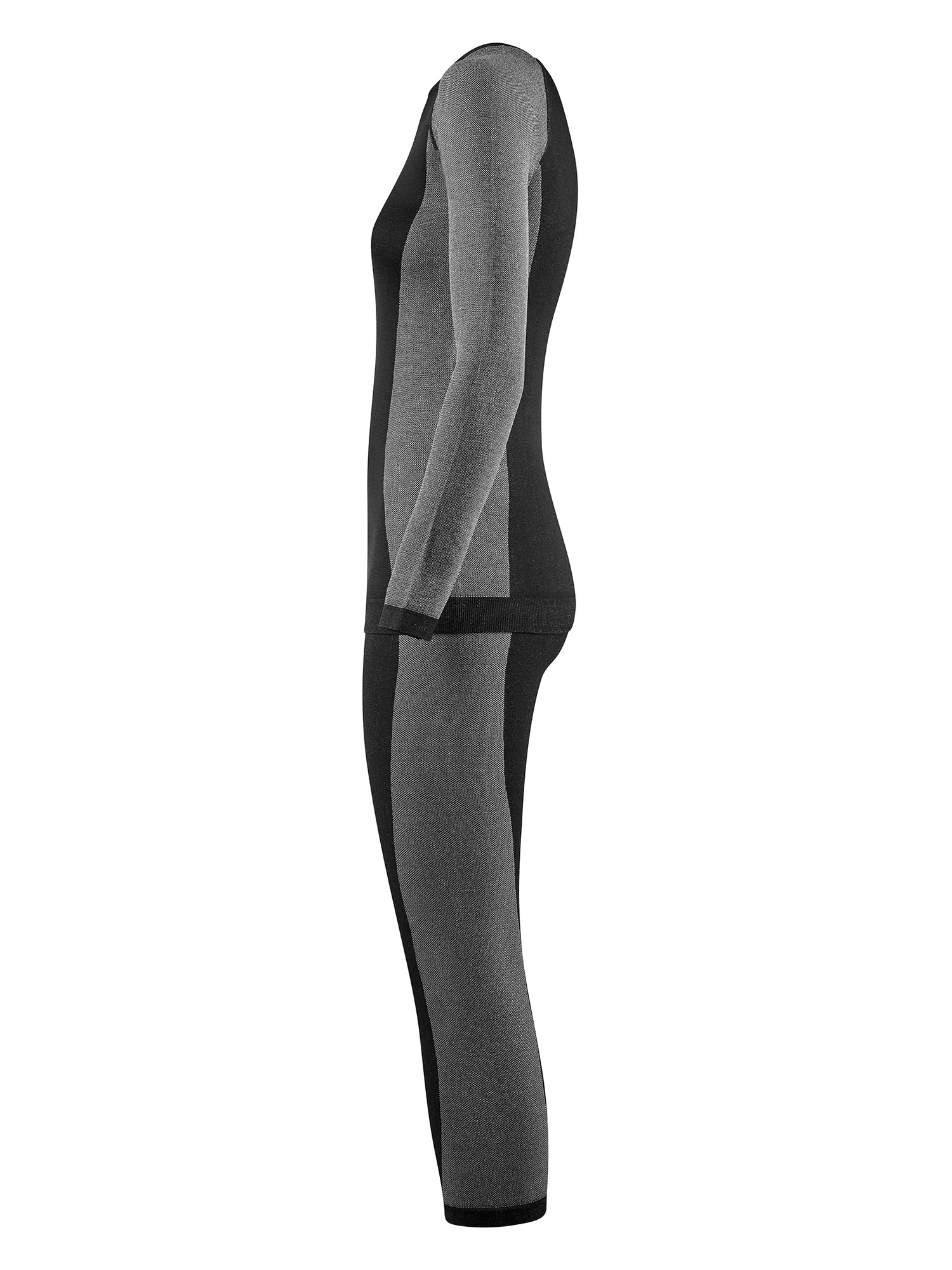Black Crevice Damen-Funktionsunterwäsche-Set I Thermo-Langarmshirt & 3/4 Hose I Warme Damen-Skiunterwäsche I Winter Thermowäsche
