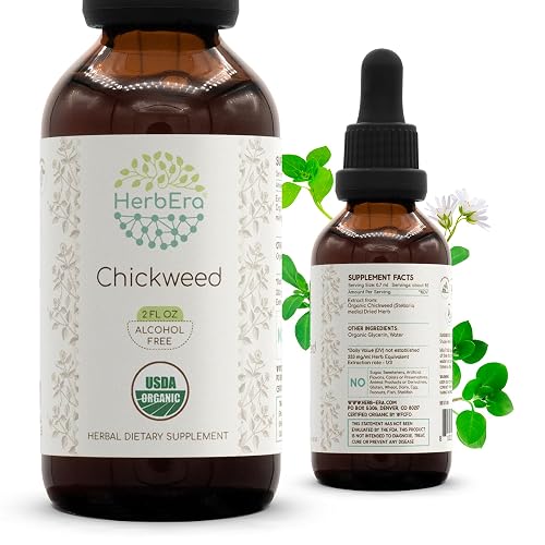 HerbEra USDA Organic Chickweed Alcohol-Free Liquid Extract Tincture – Skin