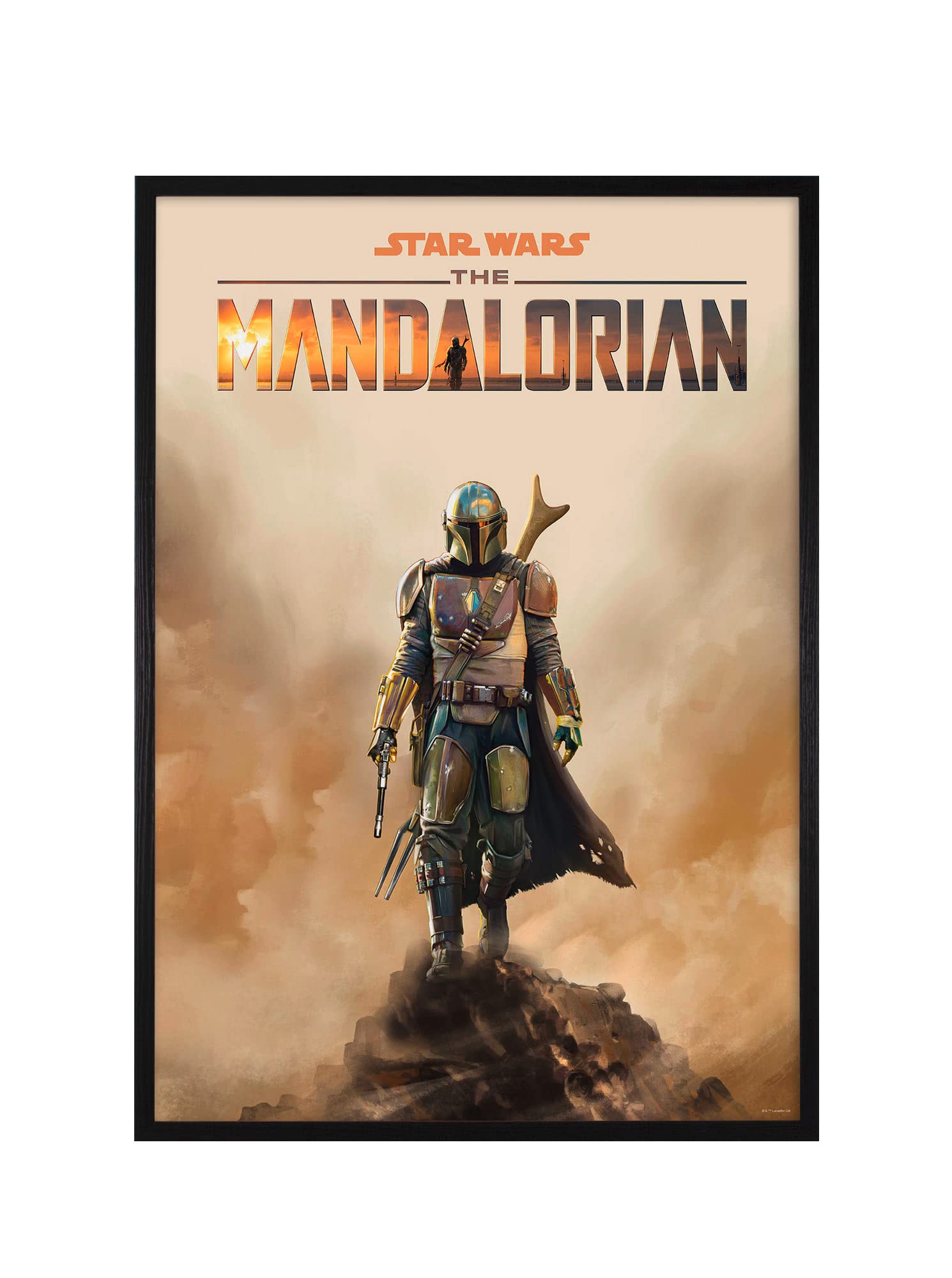 Cadre photo Mandalorian en bois noir Komar pour chambre d'ado et salon geek