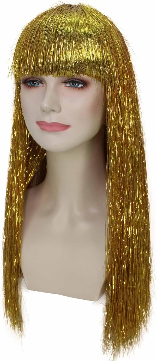 HPO Adult Women's Straight Short Transylvania Mavis Wig, Gold & Blue Color Options, Best for Halloween and Carnival, Flame-retardant Synthetic Fiber