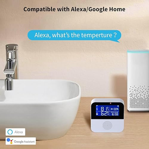 Miniatura 5 de Chatthen Termómetro inalámbrico para interiores y exteriores, termómetro digital WiFi con aplicación inteligente y grabación de datos, monitor