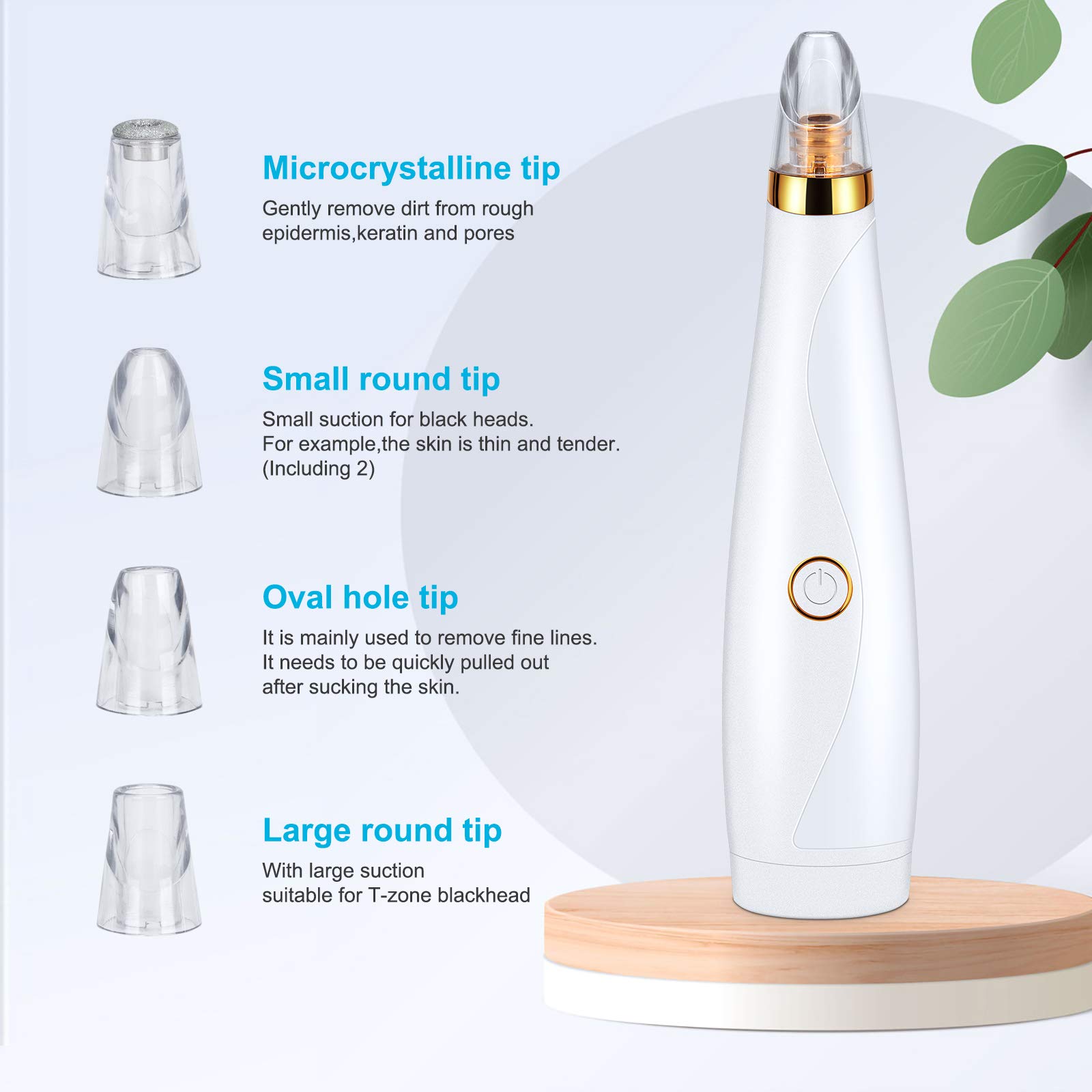 Blackhead Remover Poro Aspirapolvere, 2021 Aggiornato Poro Cleaner Comedo Extractor, kit di rimozione punti neri Strumento di aspirazione con 5 sonde livello di aspirazione per tutta la pelle