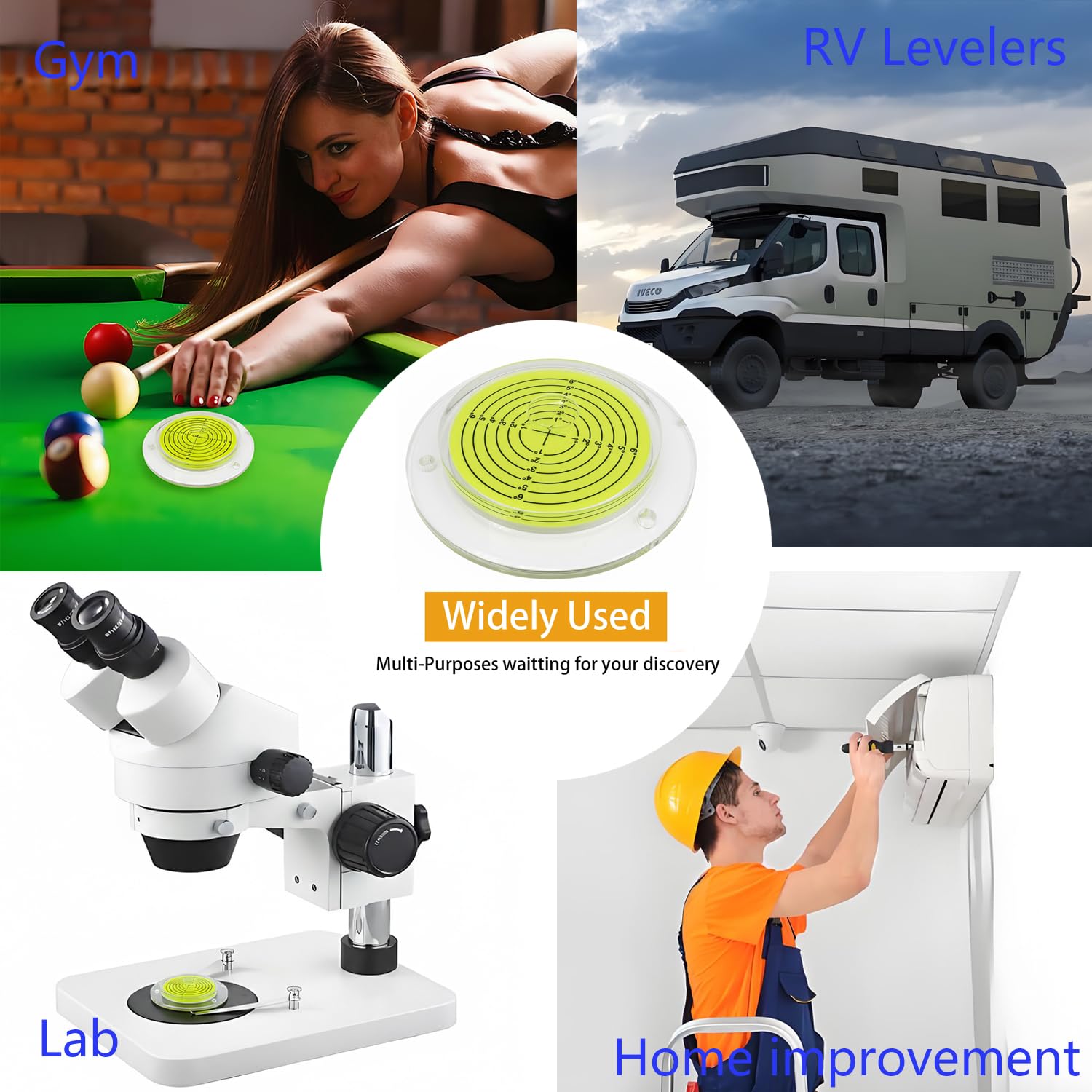 Riceeei Set 6 Livelle A Bolla Circolari 32x7 Mm - Livelle A Bolla Per Livellamento Fotocamere E Mobili - Strumenti Misura