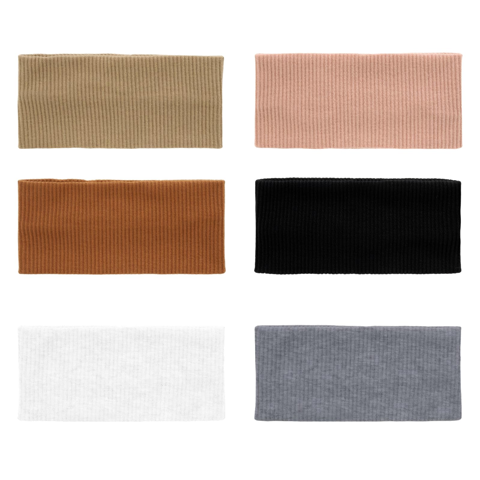 GoldenFleece 6 Pack Wide Headbands for Women Thick Elastic for Women's Hair Boho Head Bands for Thick Thin Dry Nurse Worko...