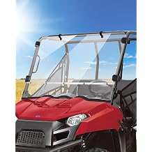 MDPROMCP Scratch-Resistan Ranger MID-SIZE 400 Windshield Compatible With Polaris Ranger MID-SIZE 400 2010-2014,Clean Windscreen PC All-Weather Protection UTV Accessories, Clear