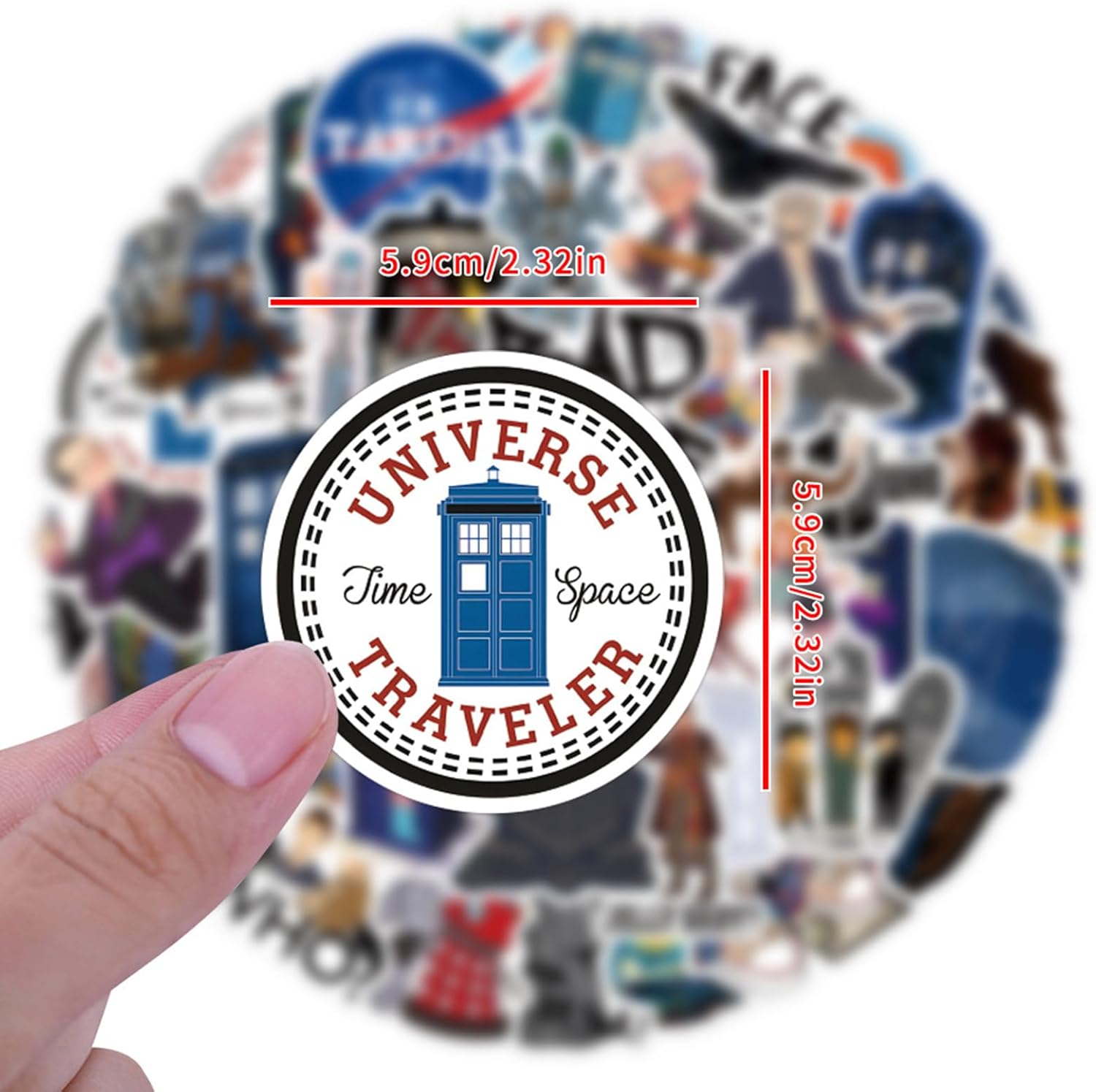 YUIYIYULE 55PCS Doctor Who Stickers Aesthetic Waterproof Stickers Luggage Skateboard Water Bottle Stickers Decal Bicycle Bumper Perfect for Kids' Birthday - Image 7