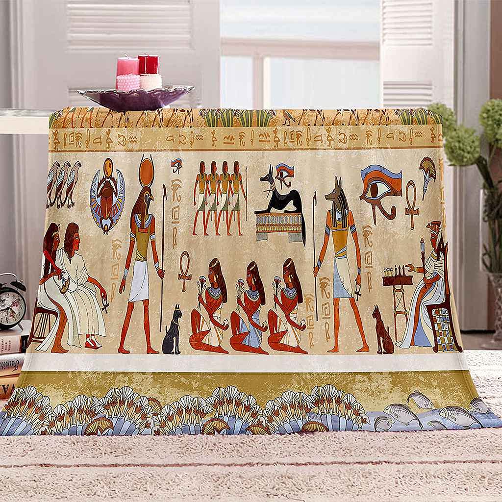 Couverture flanelle 150x200cm motif portraits d'anciens douce pour lit et canapé