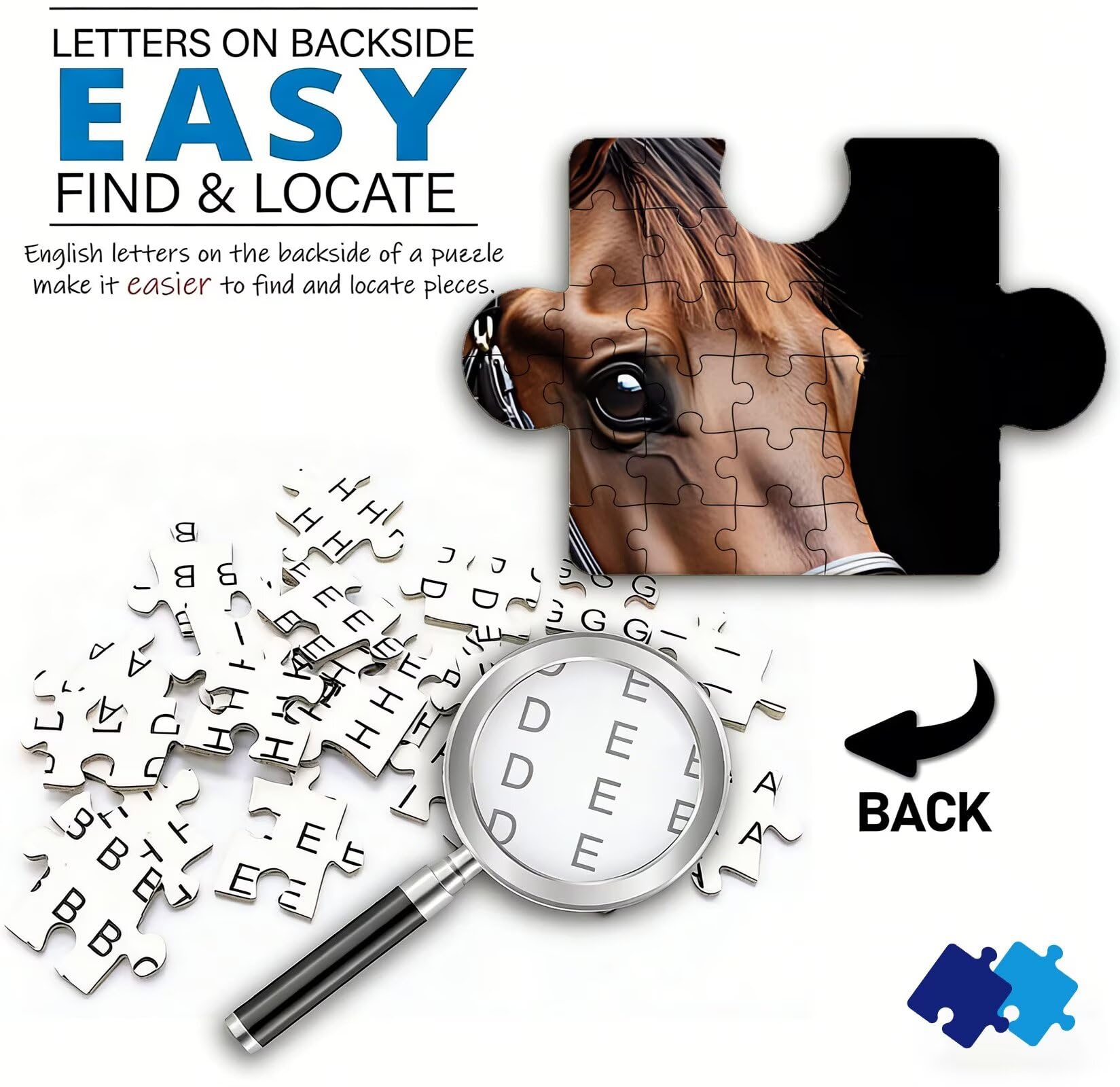 Puzzle 1500 Teile, Holzpuzzle Erwachsene - Impossible Puzzle 87 x 57 cm niffliges Denkspiel & Denksport für Frauen & Männer, Familienspiel für Spieleabende, Geschenk für Frauen Pferd Tier w0-525