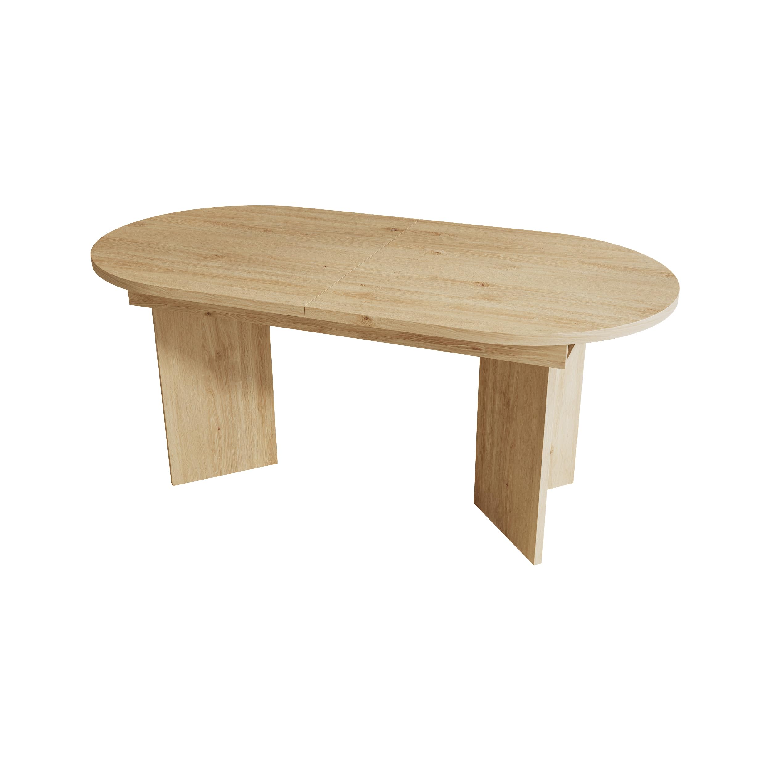 SUKY Mesa de comedor extensible, adecuada para 4 – 6 personas, con esquinas redondeadas, mesa de comedor de estilo simple, extensible, 120/160 x 80 cm, color roble