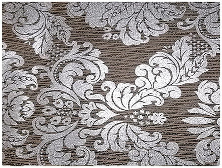 2 Pack Shelf Liners White Damask Self-Adhesive Drawer Papers Furniture Protector Decor Office Shop Room 17.7 Inch Wide