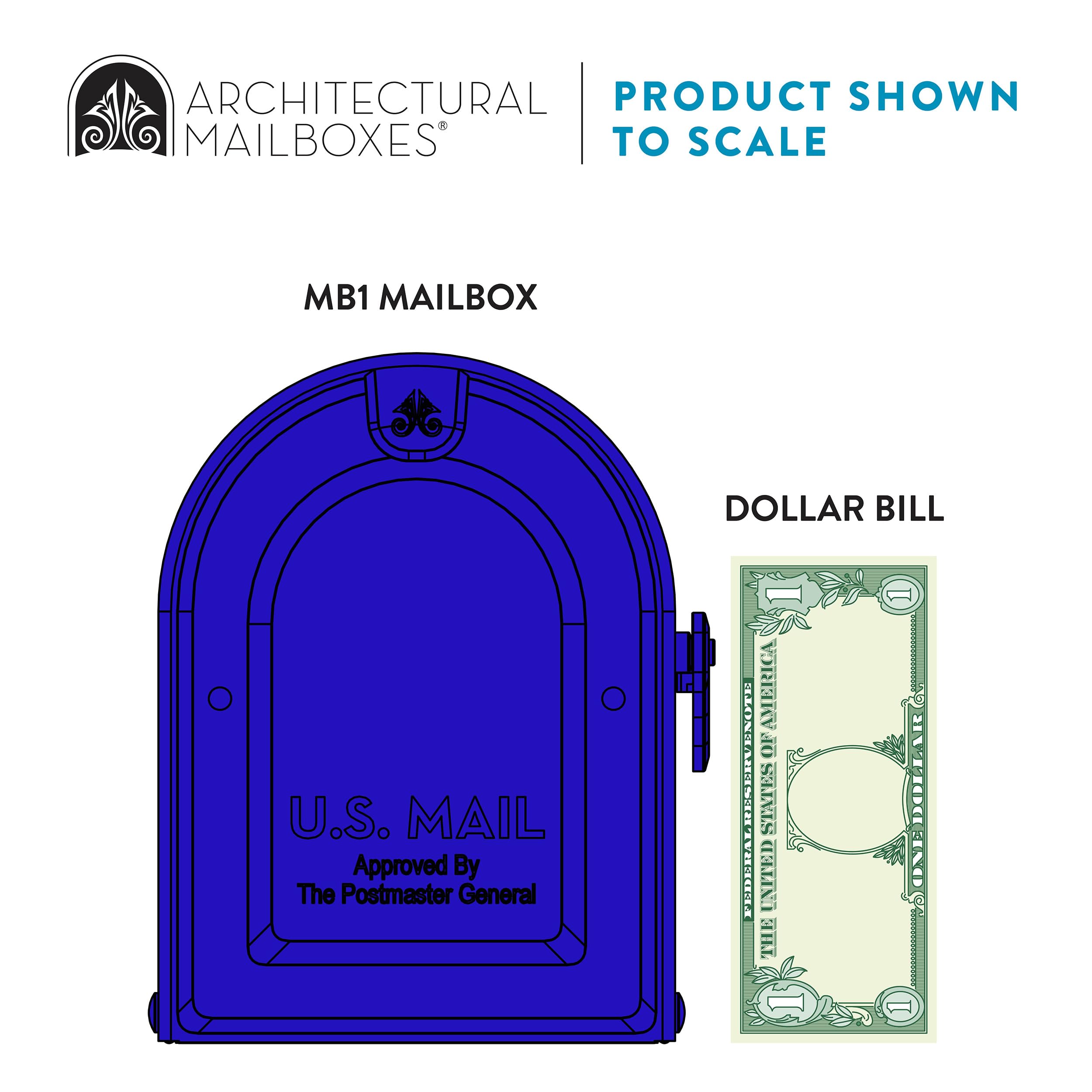 ARCHITECTURAL MAILBOXES 7600BE MB1 skrzynka pocztowa, niebieska, M