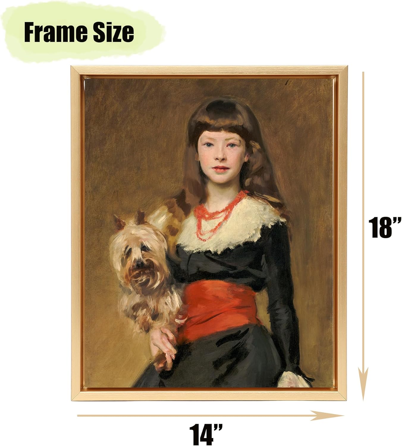 Canvas Floater Frames for 14"x18"Canvas Paintings,Canvas Frame,Floating Frames for Canvas with 0.6"~0.9" Deep for Wall Decor (Gold)