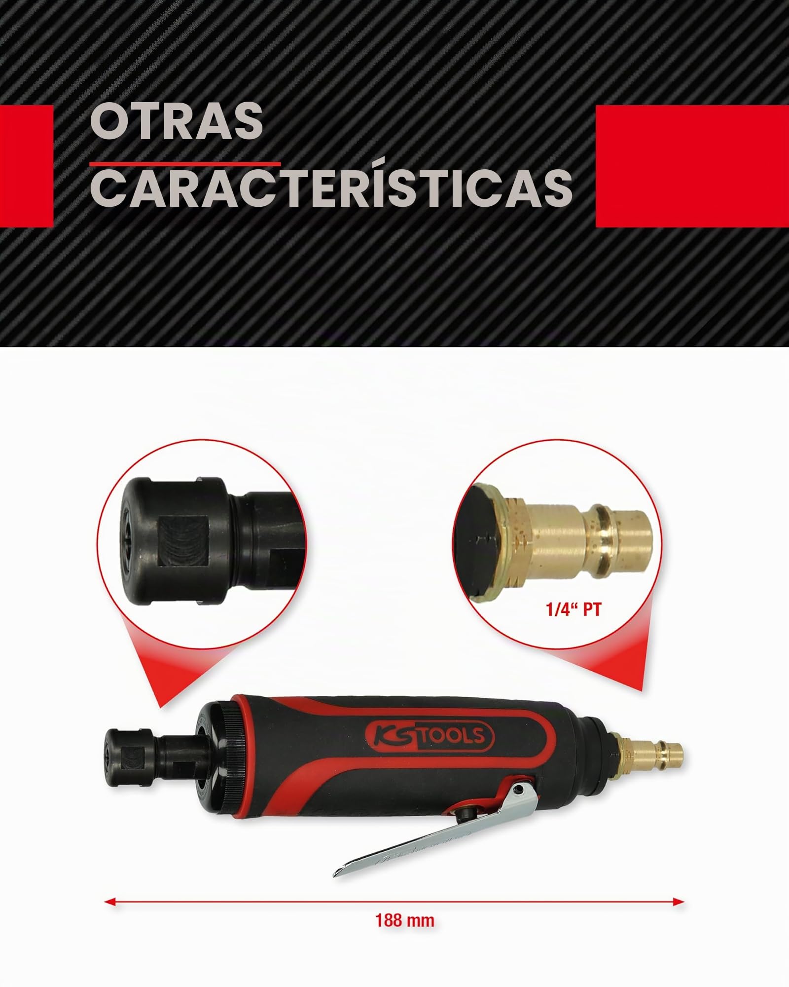 KS Tools 515.5410 Amoladora recta neumática