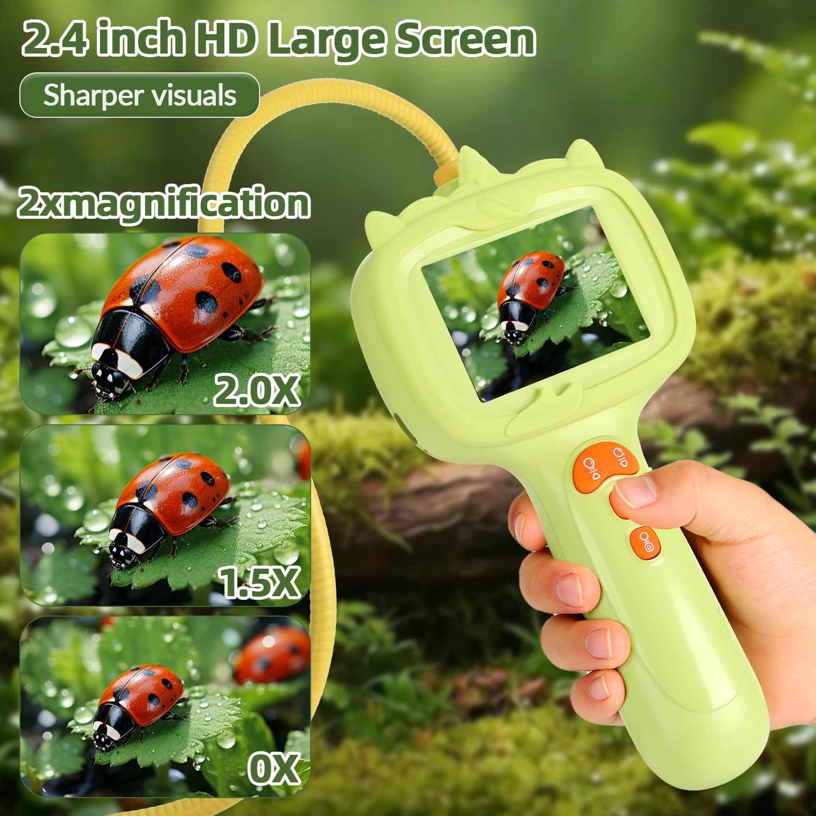 Sprifityy Endoscopio per Bambini,Fotocamera endoscopica con luce, Gioco STEM per esplorazione all'aperto,Impermeabile IP67,per ragazzi e ragazze di 4, 5, 6, 7, 8, 9, 10 anni
