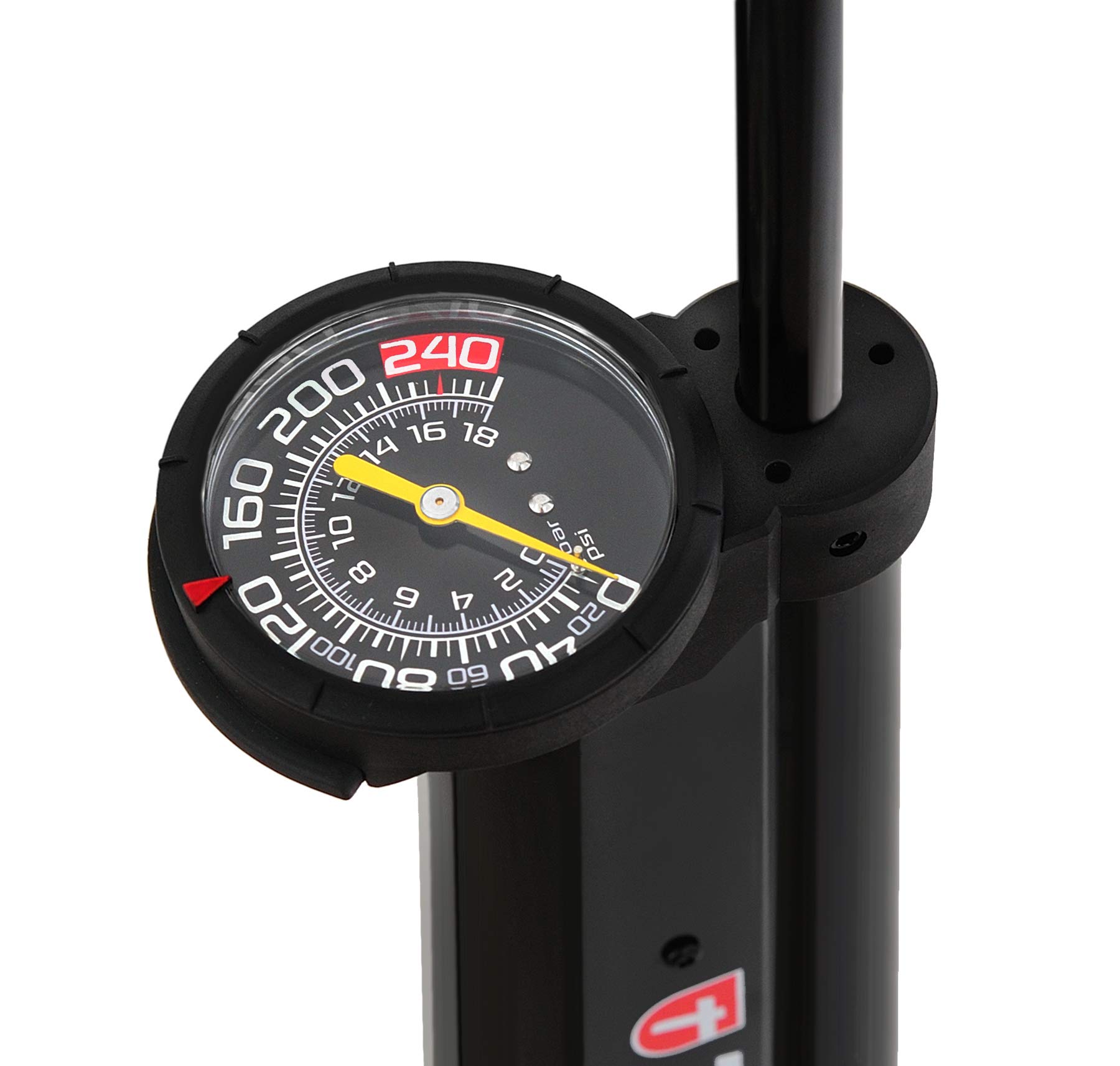 Trivio - Fahrradpumpe Super Cell Hochdruck mit Lufttank fur Tubeless Reifen - 18Bar - Aluminium - Standpumpe für schnelles und einfaches Aufpumpen - Robustes Aluminiumgehäuse - Geeignet für