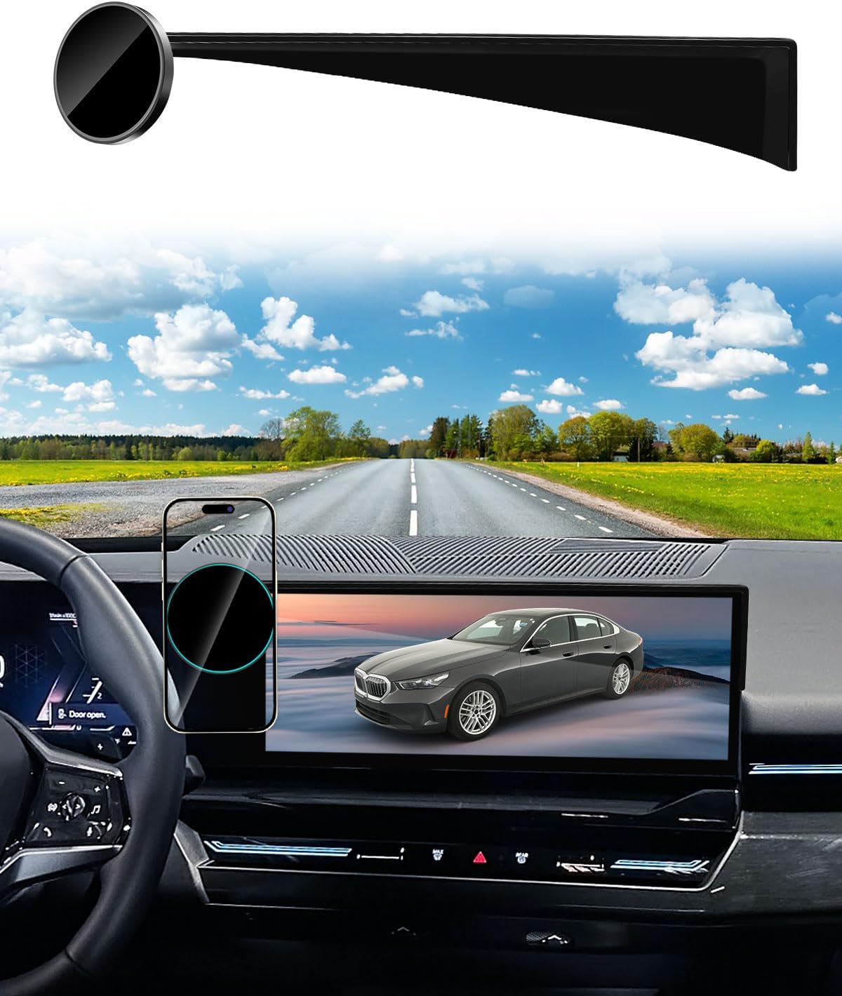 SKYLOTEC Phone Holder for BMW 5 Series i5 530i 540i xDrive eDrive40 M60 2024-2026 Accessories Car Magnetic Phone Mount Compatible with MagSafe, Strong Magnets Fast Wireless Charger Cell Phone Base